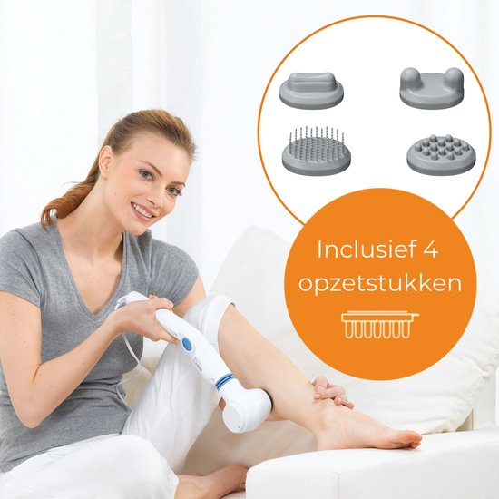 Beurer MG 40 Massage apparaat - met Infrarood Warmte - Diepe Spiermassage & Triggerpoints - Inc. 4 Opzetstukken - Massage Gun alternatief met Flexibele Handgreep