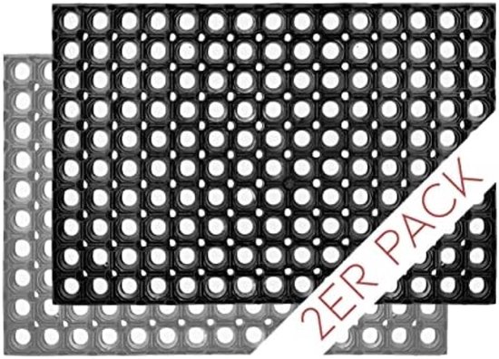 Vivol Rubberen mat gesloten - Waterdichte gaten - Deurmat voor buiten in de tuin of op de achterdeur - 80 x 120 cm