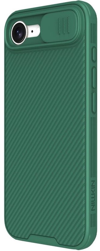 Coque Nillkin CamShield pour Apple iPhone 16e – Coque arrière avec curseur pour appareil photo – Protection Extra pour l'appareil photo – Vert