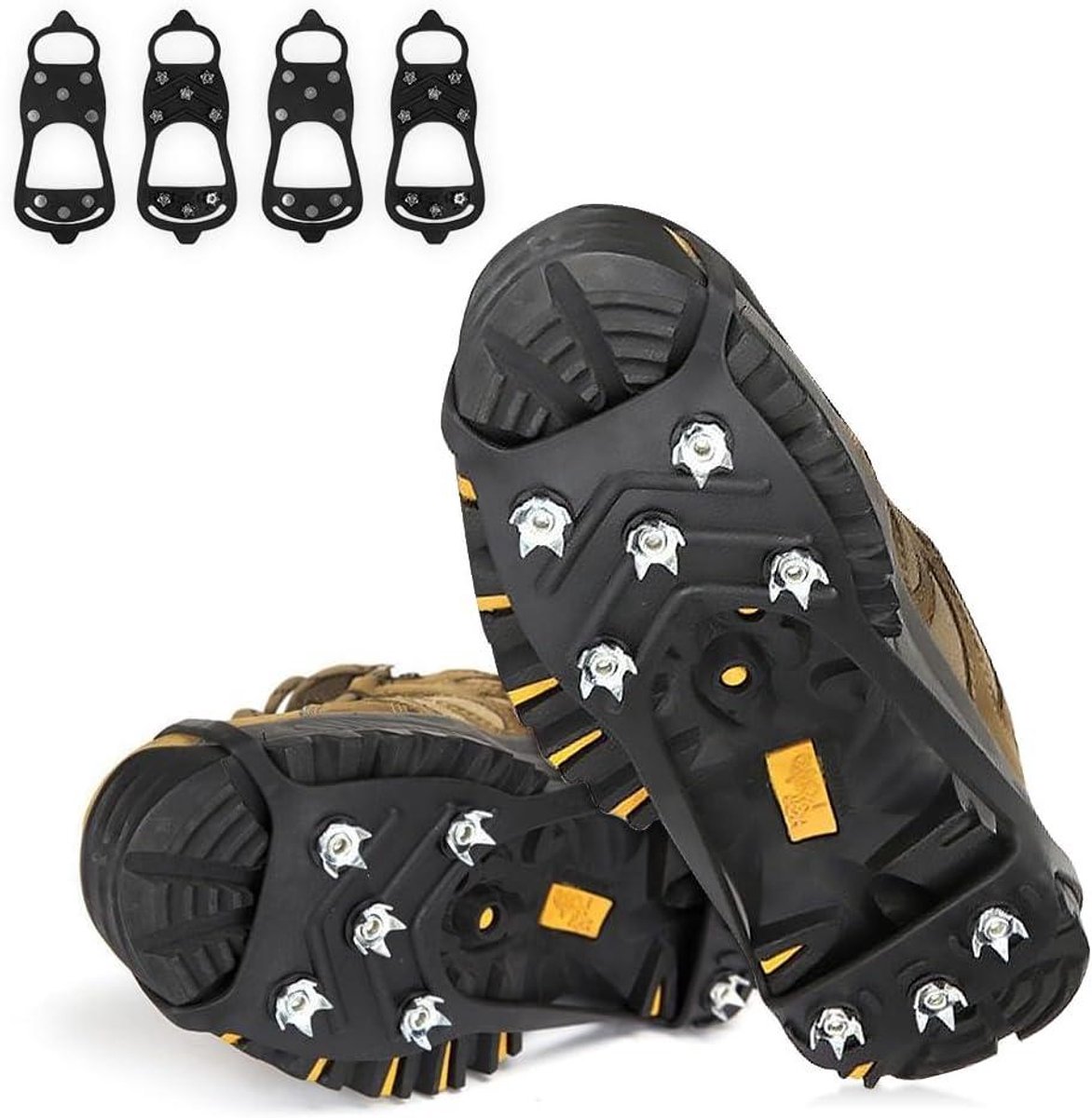 Winter Outdoor Sports Climbing Shoe Spikes 2 Pairs of Climbing Iron Mountain Shoes with 8 Teeth Non-Slip Traction Snow Handles and Ice Grips