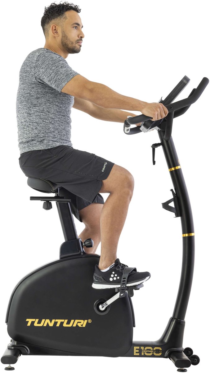 Afbeelding 3 van Tunturi Centuri E100 Hometrainer - Ergometer - Bluetooth AI monitor - fitnessfiets met 48 weerstanden- Comfort plus zadel - Multigrip stuur