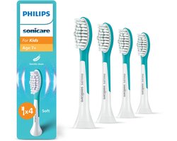 Philips Sonicare For Kids – Opzetborstels voor Elektrische Kindertandenborstel tot 7-11 jaar – Kind - Wit – Verpakking van 4 - HX6044/90