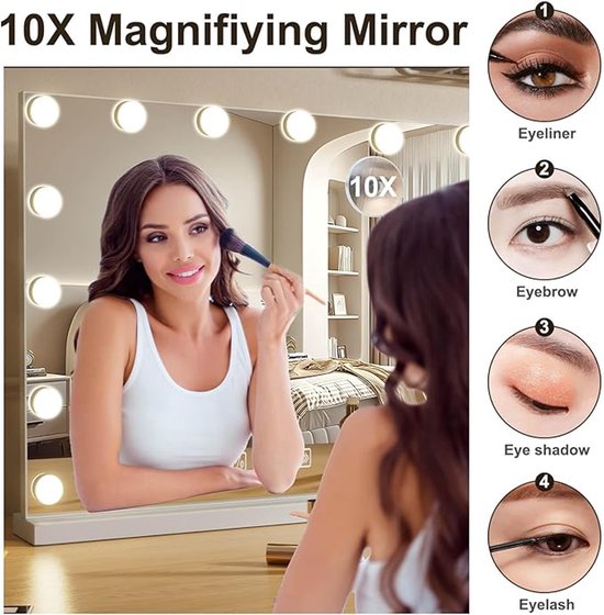 B Beauty Planet 30X/1X dubbelzijdige make-upspiegel met licht B Beauty Planet 30X/1X dubbelzijdige make-upspiegel met licht