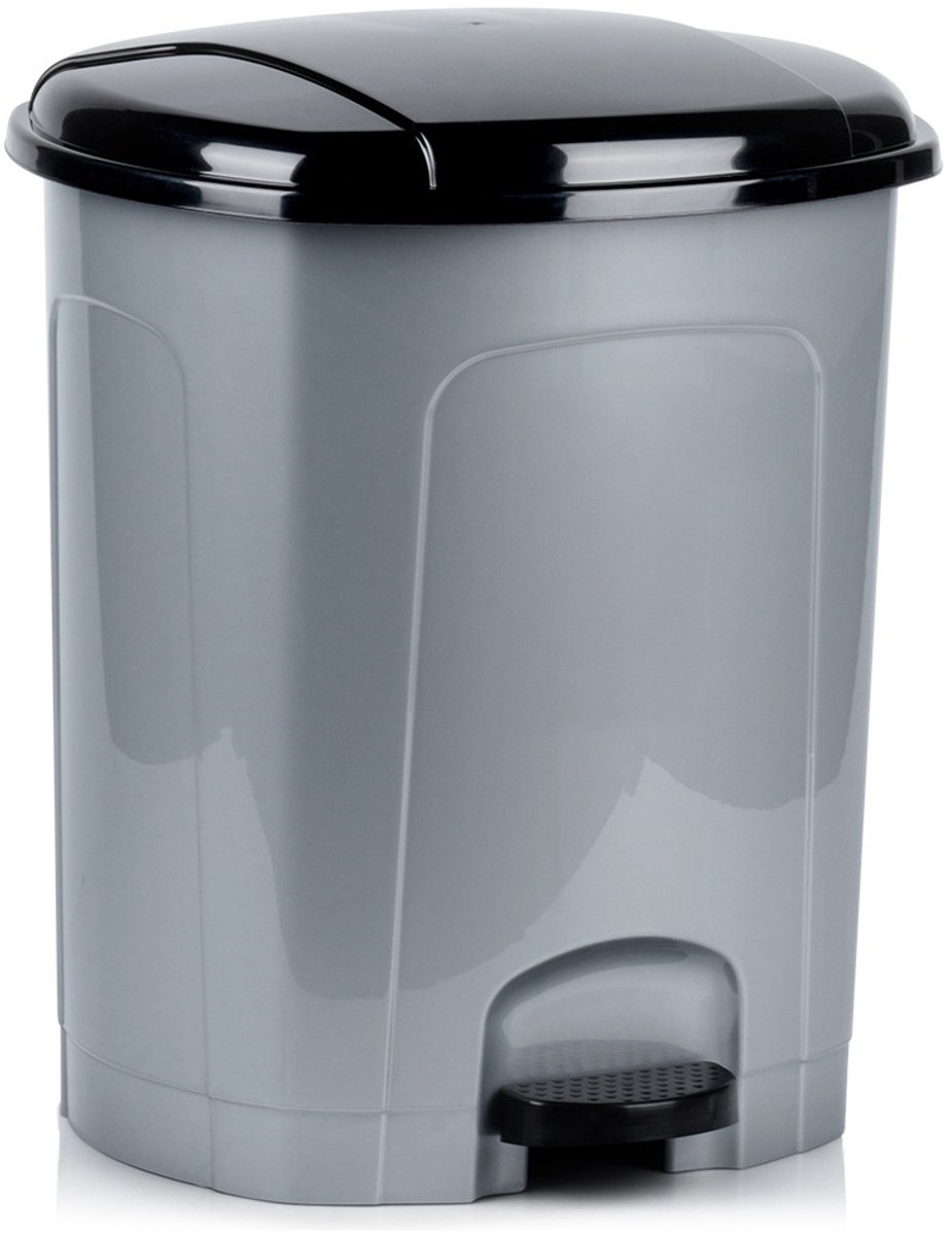 Prullenbak met Pedaal Plastic Grijs 30 l - Afvalmand - Afvalemmer