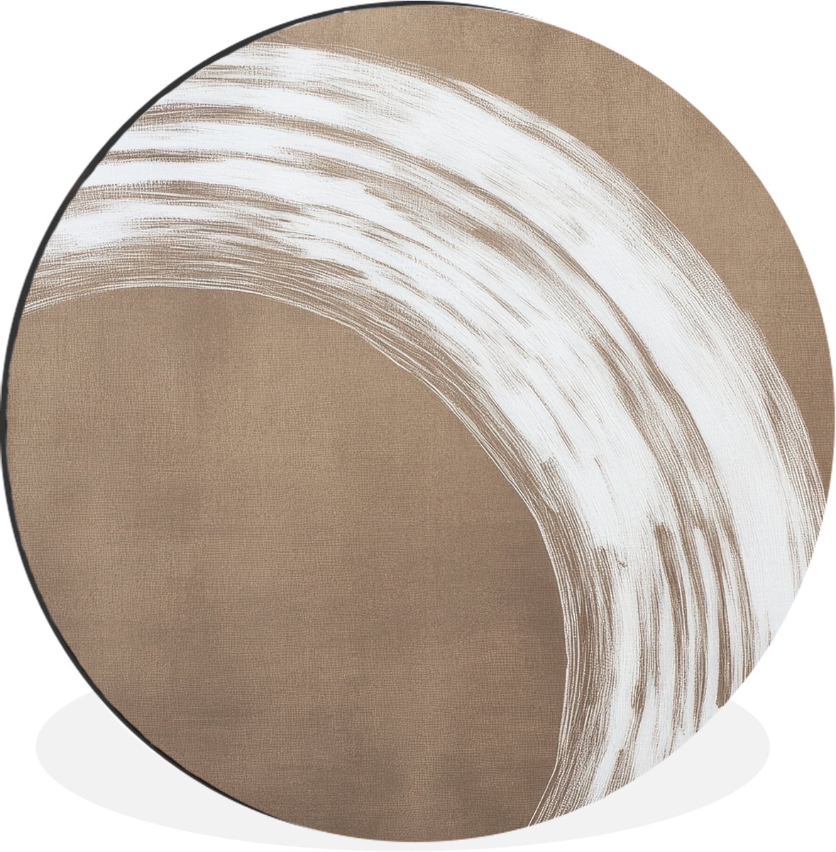 WallCircle - Wandcirkel - Muurcirkel - Verf - Bruin - Japandi - Aluminium - Dibond - 60x60