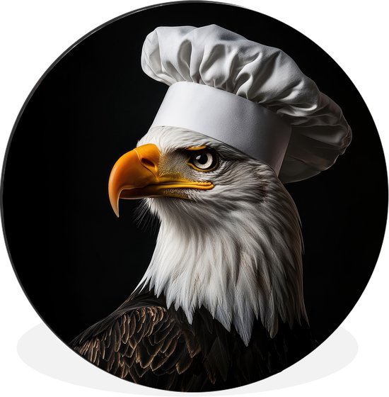 WallCircle - Wandcirkel - Muurcirkel - Arend -Amerika - Koksmuts - Vogel - Stoer - Aluminium - Dibond - 60x60 cm - Binnen en Buiten