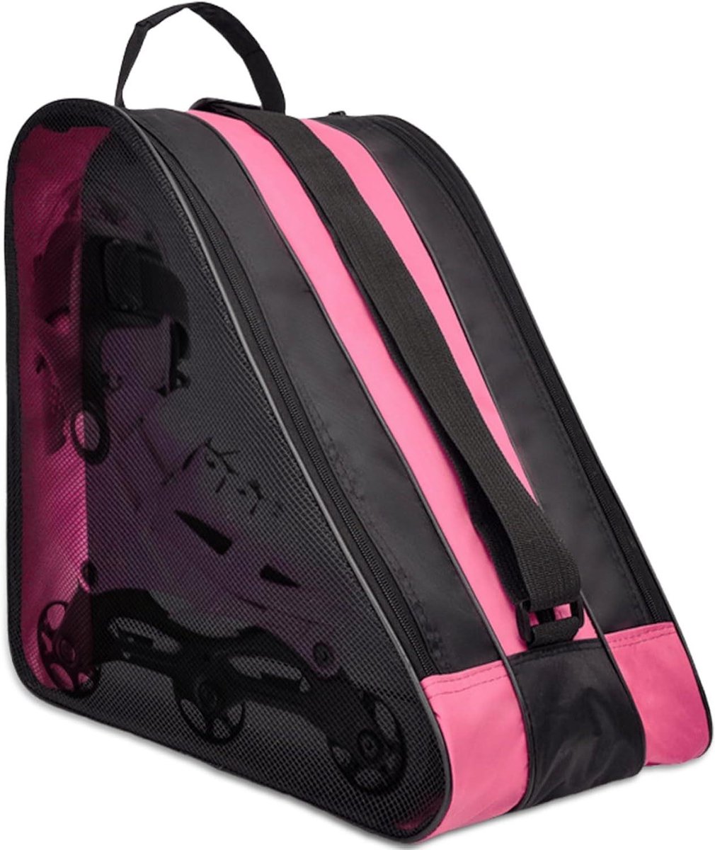 Verstelbare rolschaatstas voor volwassenen met dikke skischoentassen – voor schaatsen dames, heren en kinderen