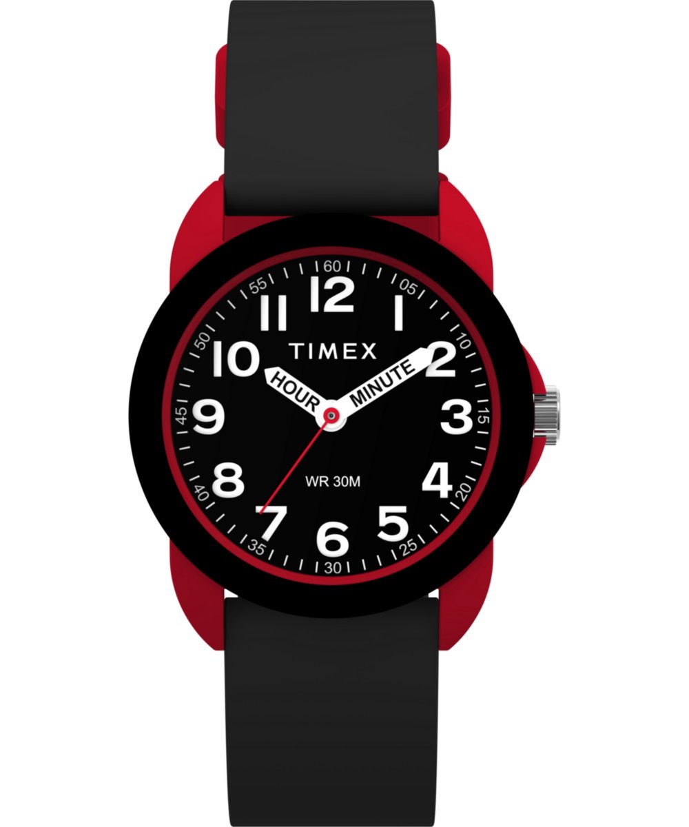 Timex Time Teacher TW2W91900 Horloge - Siliconen - Zwart - Ø 30 mm