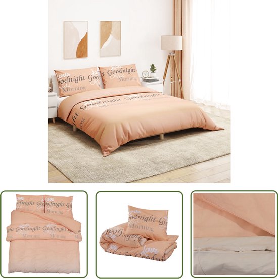 Parure de couette The Living Store 200x200 cm coton rose - Housse de couette - Housse de couette coton - Housse de couette rose - Confort de couchage - Literie de Luxe