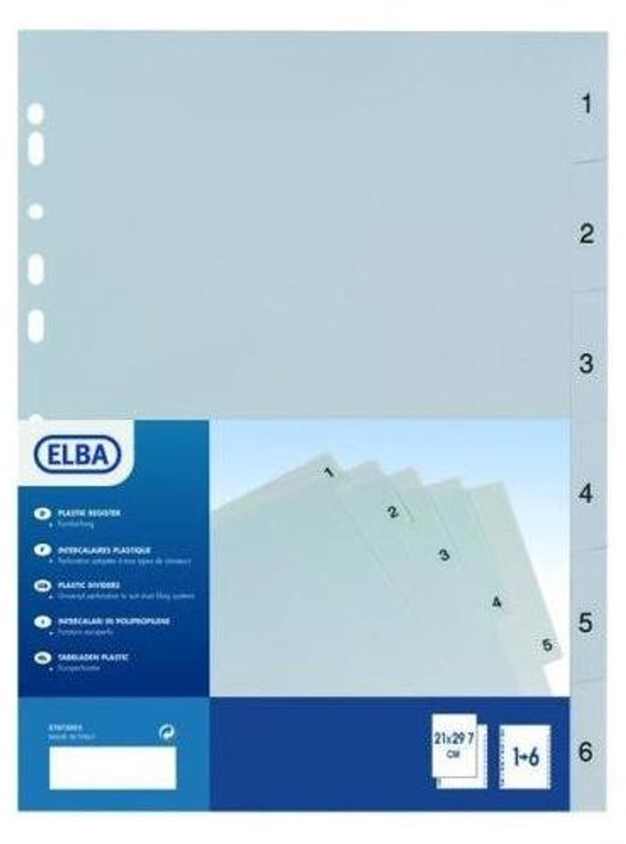 Elba 400006686 indextab Polypropyleen (PP) Meerkleurig