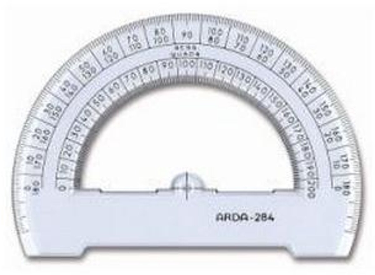ARDA GONIOMETRO 180° 12cm Linea Uni gradenboog Polystyreen
