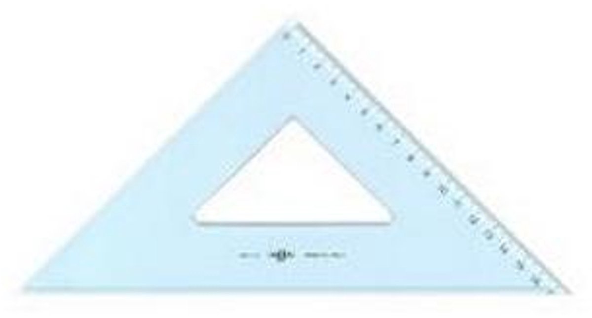 ARDA Squadra 45° 25 cm Linea Uni Polystyreen Transparant