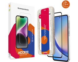 Accezz Screen protector - Geschikt voor Samsung Galaxy A55 (5G) / A35 - Triple Strong Full Cover Glass Screenprotector met bio applicator