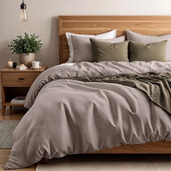 Bovenlaken percal katoen (240 x 300 cm) Cali Beige - Beddengoed Bovenlaken percal katoen (240 x 300 cm) Cali Beige - Beddengoed