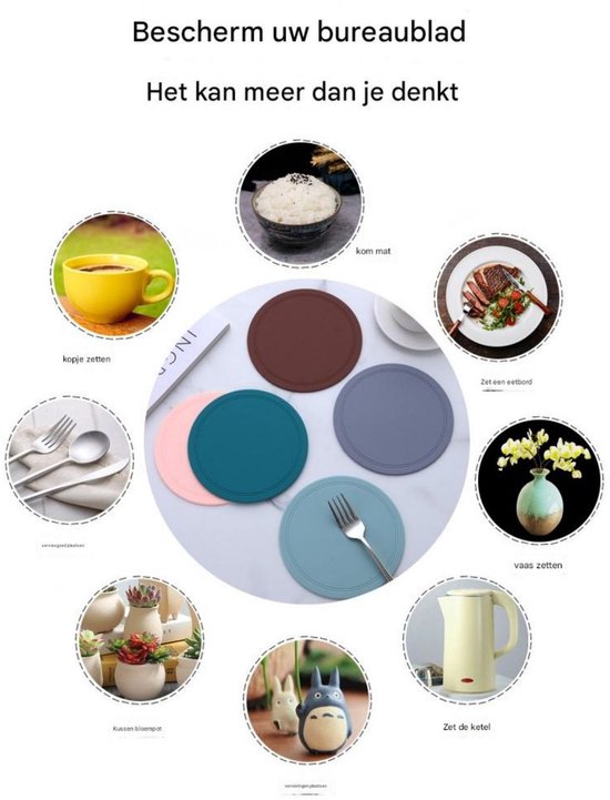 Placemat Ronde siliconen pannenmat, warmte-isolatiemat, keuken, verbrandingsvrije tafelmat, hittebestendige plaat, onderzetter, kom, mat, tafelmat, western tafelmat