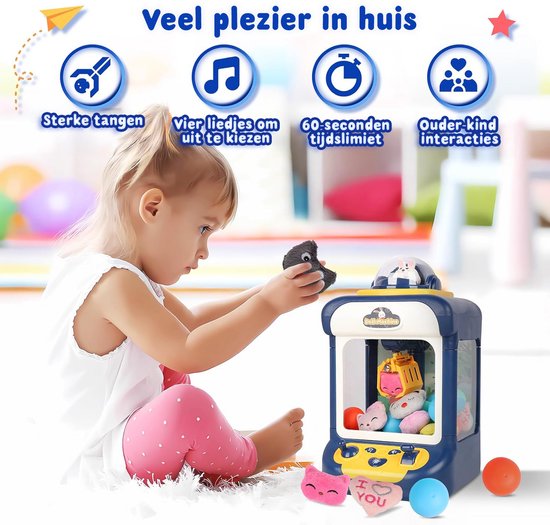 LifeVibe© Candy Grabber Blauw – Snoepmachine met Geluid – Snoepautomaat ...