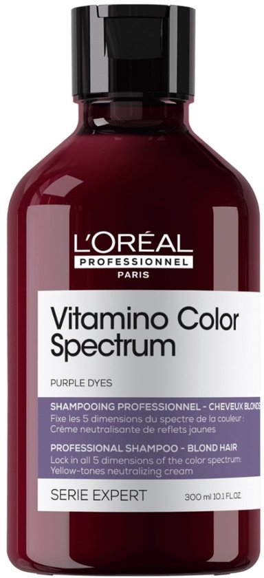 Fles L'Oréal Professionnel Vitamino Color Spectrum paarse shampoo, 300 ml.