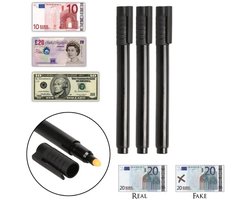 3 stuks Nep Geld Pen - Vals Geld Detectie Pen - Geld Controleren - Fake Money Pen - Set van 3 stuks