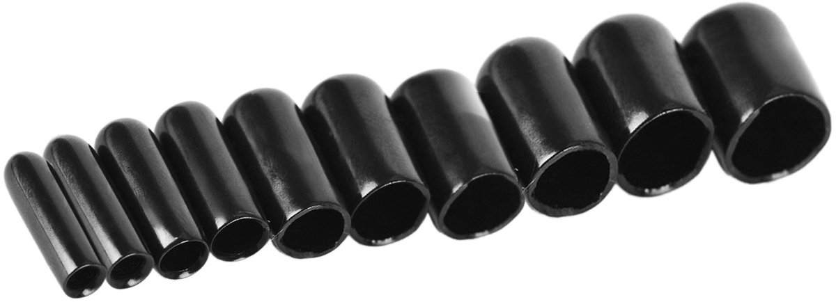Set van 50 flexibele beschermhoezen (rond, 10 mm, zwart)