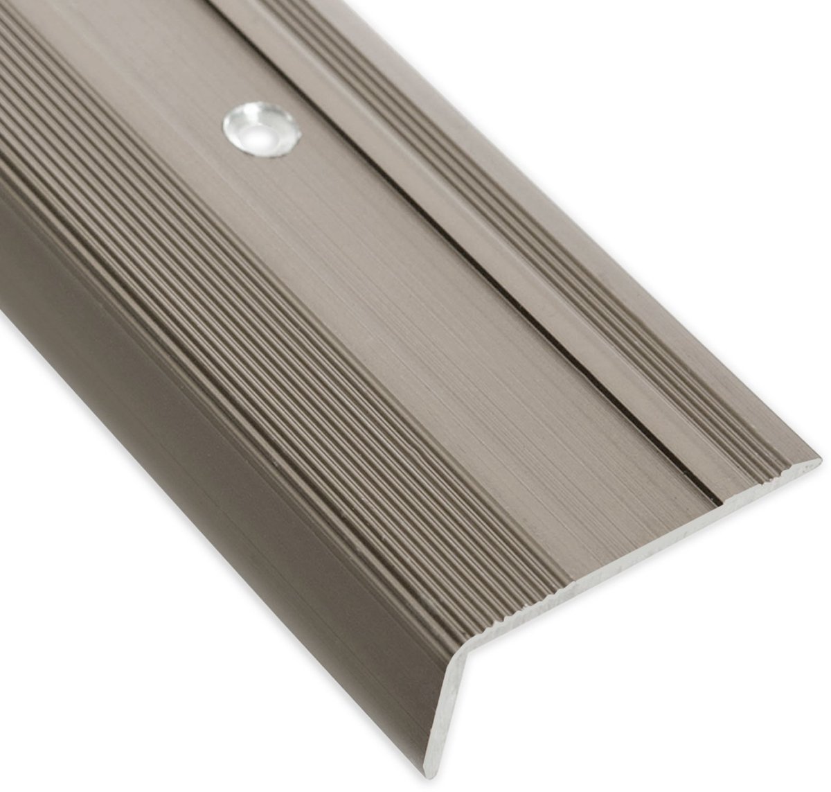FLOORDIREKT Trapneusprofiel - Trapprofiel - Glory - Hoekprofiel - Voorgeboord - Donker brons - 36 x 17 mm - Lengte: 90 cm