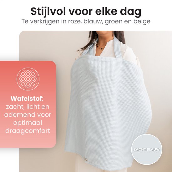 Amisly-Borstvoedingsdoek-Luxe Voedingsdoek-Afschermdoek-OEKO-TEX- Wafel Materiaal-Kraamcadeau baby van Amisly — afbeelding 2