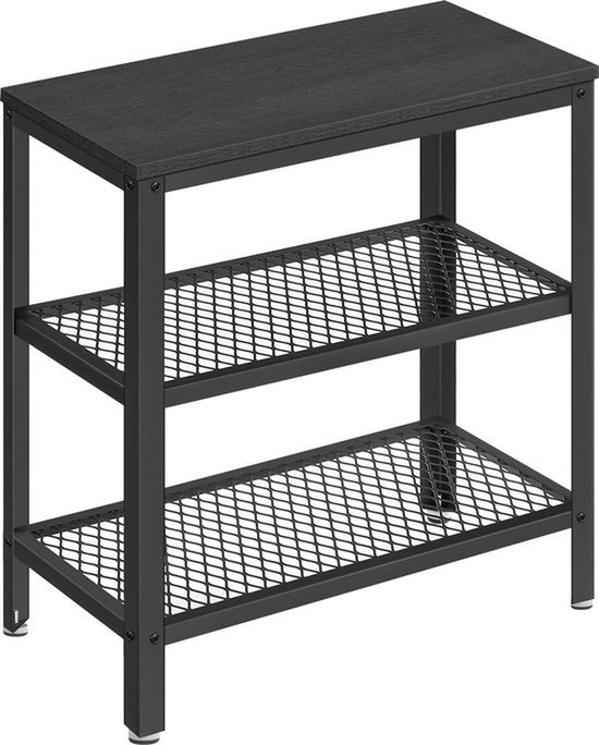 Table murale XL - Table d'entrée ou buffet avec 2 étagères en filet - 60x30x60 G