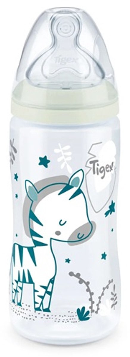 Tigex - TRANSITION+ - Babyfes 300ml - Fosforescerende nacht - silicon speen 0-6 m - 0-6 maanden van Tigex — afbeelding 2