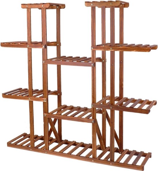 Support à plantes - Support à Plantes - Escaliers à Plantes - Meubles à plantes - Armoire à Plantes - Support à fleurs - Avec 11 couches - Bois - 115 x 25 x 116 cm