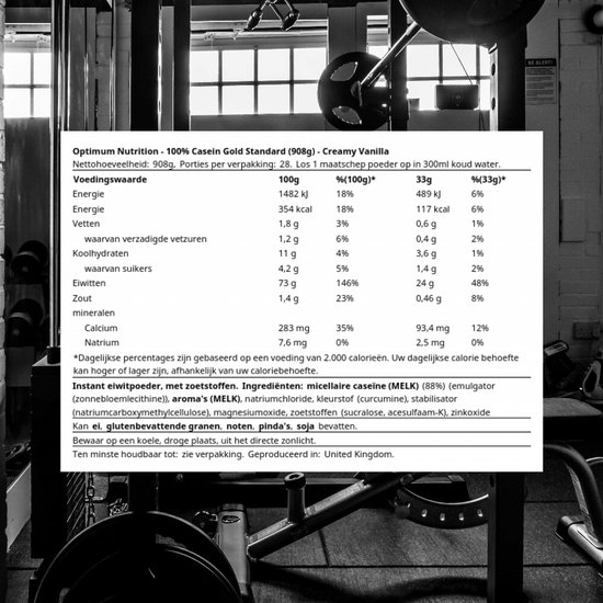 Optimum Nutrition 100% Casein Time Release Protein - Vanille - 908 grammes (28 shakes)