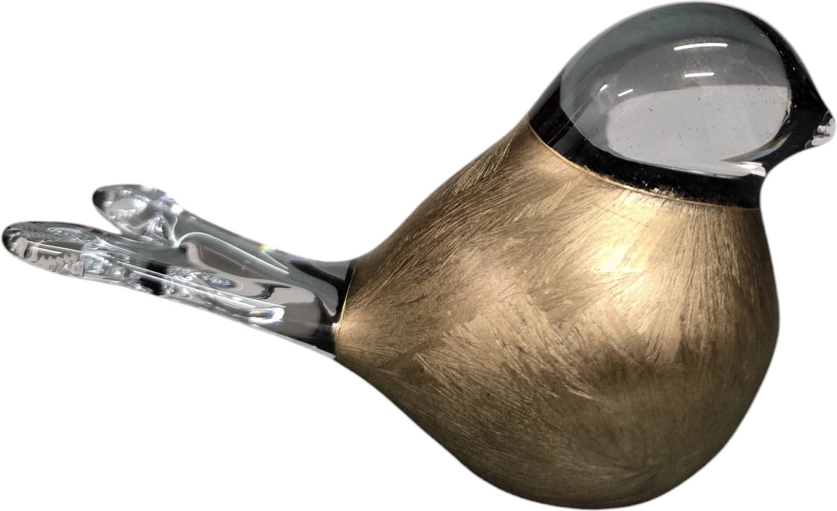 Mini Urn, Vogel - Glas - Goud Frost - 50ml