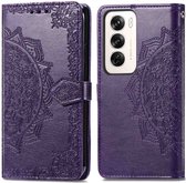 imoshion Étui adapté pour Oppo Reno 12 Pro avec porte-cartes - Bookcase imoshion Mandala - Violet