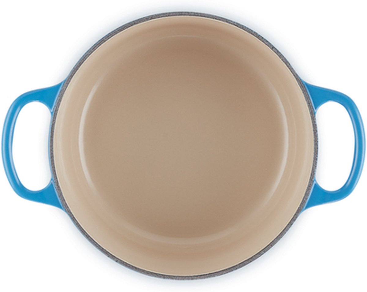 Bol.com Le Creuset Braadpan Signature Azure – Ø 20 cm / 2,4 Liter – Ronde Gietijzeren Braadpan in Heldere Azuren Tint – Voor Dag... aanbieding