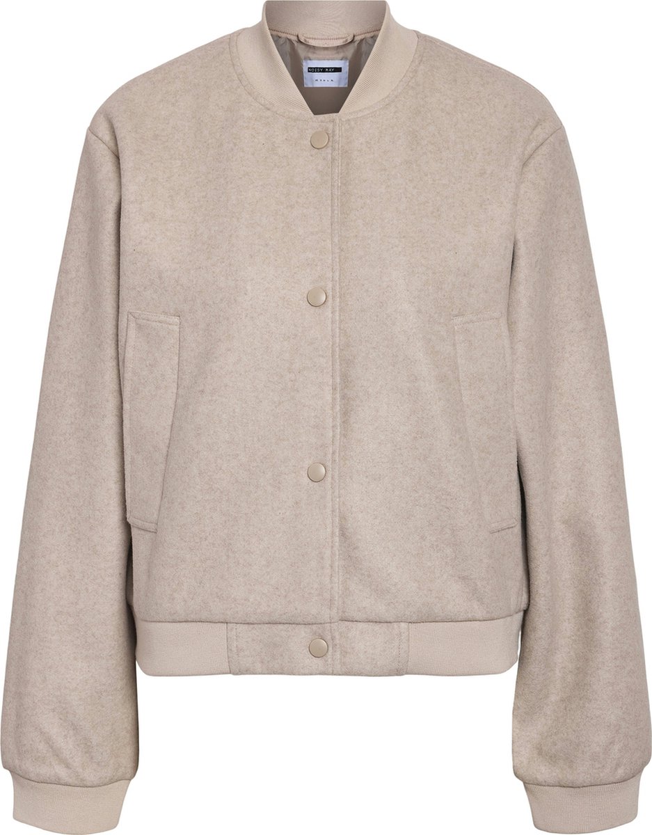 Noisy May NMEDDI L/S BOMBER JACKET FWD NOOS Dames Lange jassen - beige - XL