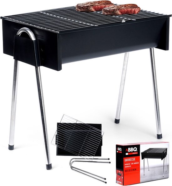 Houtskool Barbecue Compact Mobiel 48x33x46 cm - Houtskoolgrill - Grilloppervlak - Grillrooster — afbeelding 5