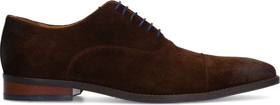 Van Lier - Homme - Chaussures à lacets en daim marron - Taille 44