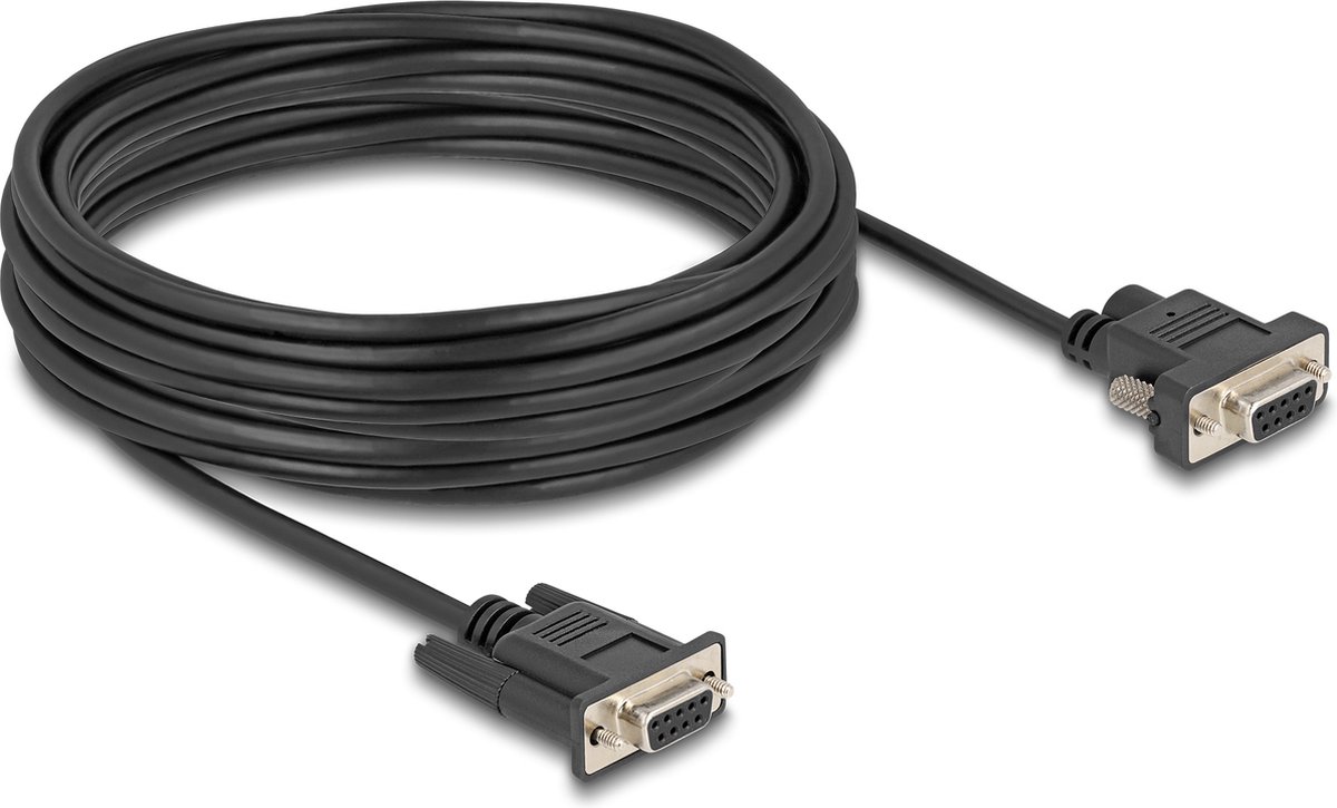 Image of Delock Serial Cable RS-232 D-Sub9 female to D-Sub9 female Power Connection at Pin 9 10 m