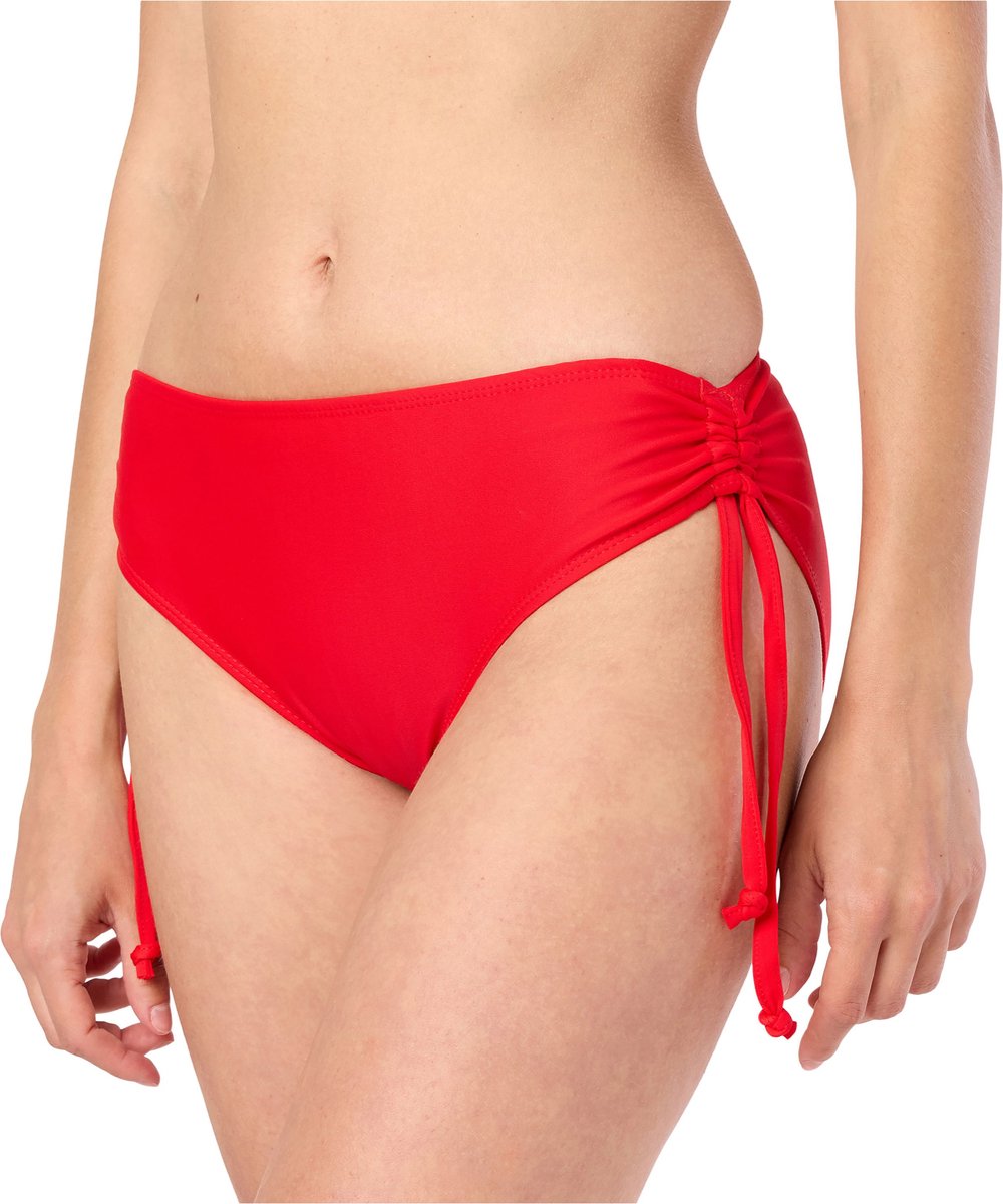 Merry Style Dames Zwembroek - Bikinibroekje - Elastische tailleband - Polyamide & Elastaan – Rood (4186) – 40 - MS-VR-Brief-2