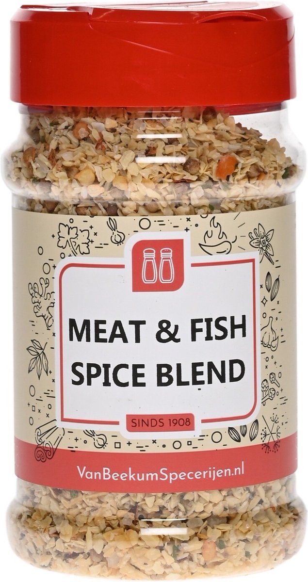 Goedkoopste Van Beekum Specerijen - Meat & Fish Spice Blend - Strooibus 240 gram