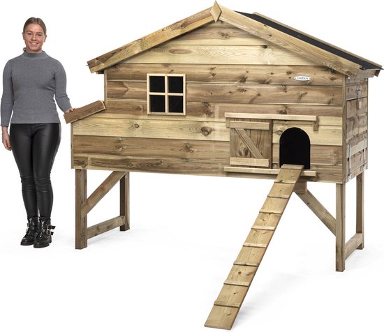 Wood Selections Clapier à lapin Jasper XL - Clapier extérieur à lapin - Enclos à lapin - Cage à lapin - Cage de nuit pour lapin - Niche à lapin - Dierenverblijf - Lapins