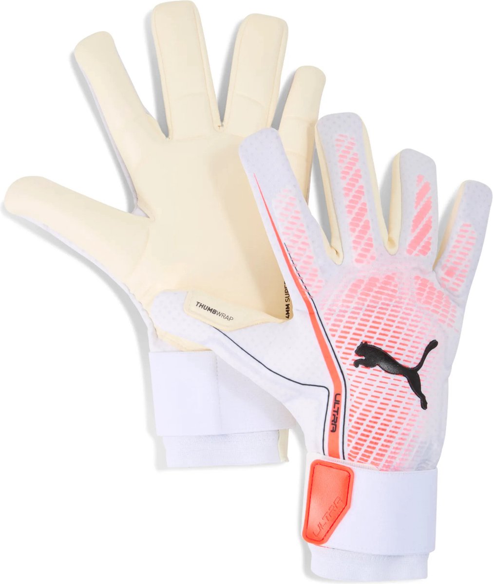 Puma Ultra Ultimate Hybrid White Glowing Red Keepershandschoenen - Maat 8.5