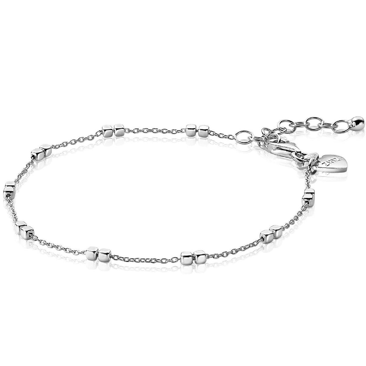 Zinzi - Zilveren Armband ZIA2218 Vierkante blokjes