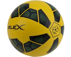 Voetbal | Trainingsbal | JELEX Bolzplatzheld | Rubberen voetbal | Trainingsbal | Straat Voetbal| Streetball |Zaalvoetbal-Voetbalkooi | Geschikt voor asfalt | robuust en slijtvast rubber | Zwart-Geel
