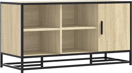 vidaXL - Banc à chaussures - 100x40x53,5 - cm - bois traité - et - métal - chêne Sonoma