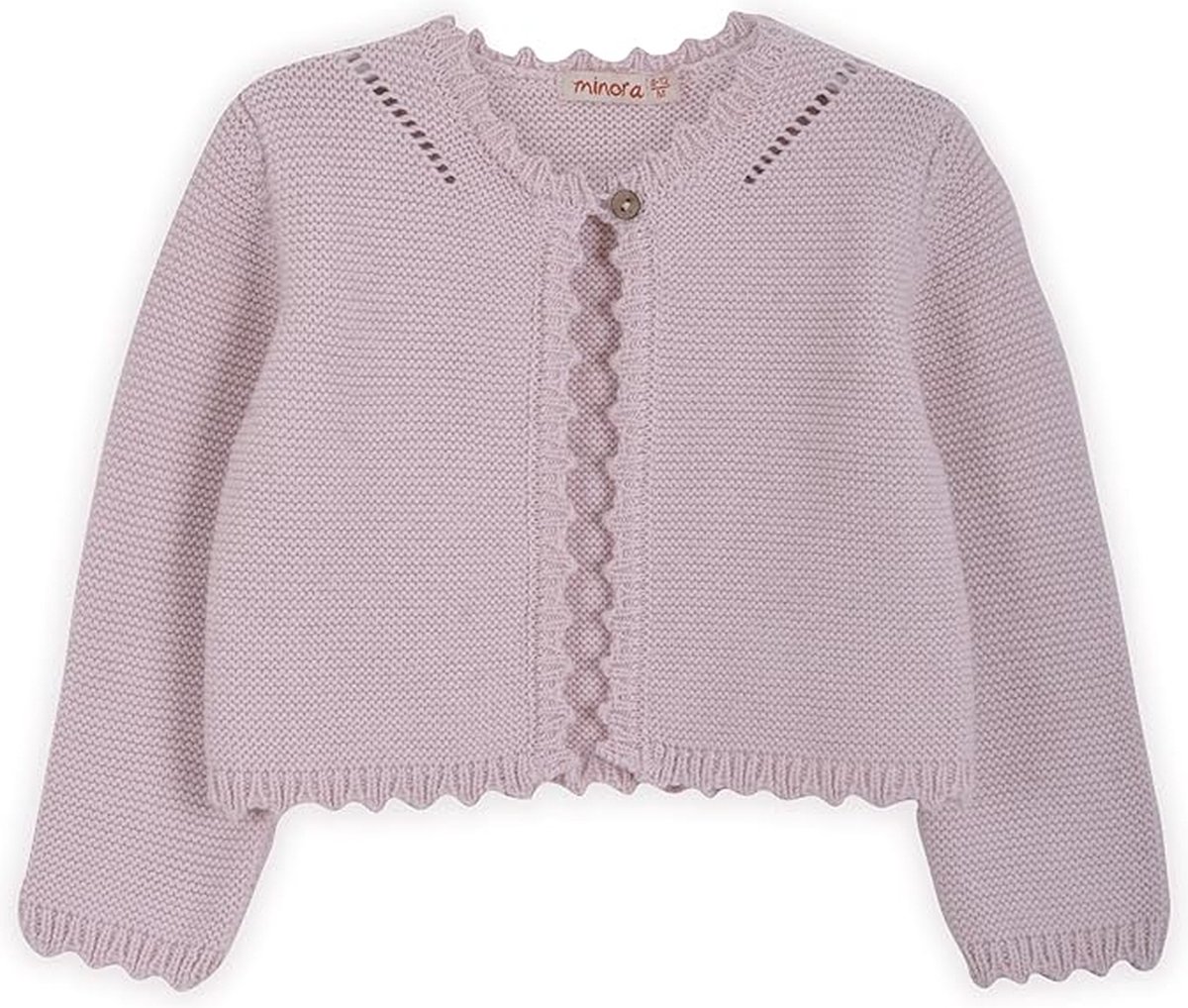 Minora Baby Gebreid Vest - Baby kleding jongens en meisjes- Hoogwaardige Baby vest- Kraamcadeau - Babyshower, Newborn-Poeder 6/9 Maanden