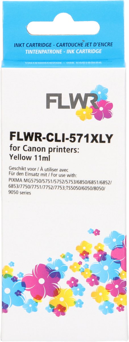 FLWR - Inktcartridge / CLI-571XL / Geel - Geschikt voor Canon
