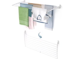 Foxydry Fold 116 cm DOWN - white - wasdroogrek wandmontage clicksysteem - neerwaartse sluiting - 116 x 50 x 10 cm