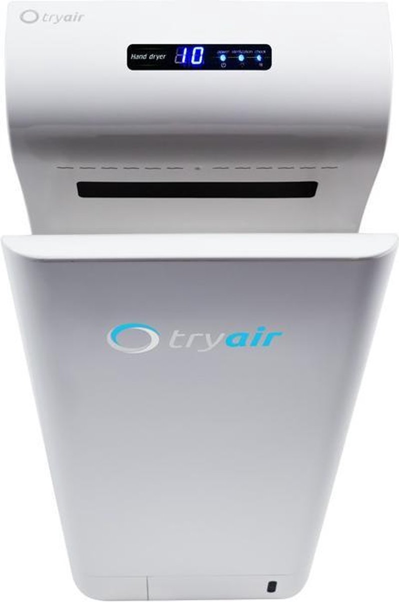 TryAir electric, innovative and modern hand dryer with clever technology white/silver