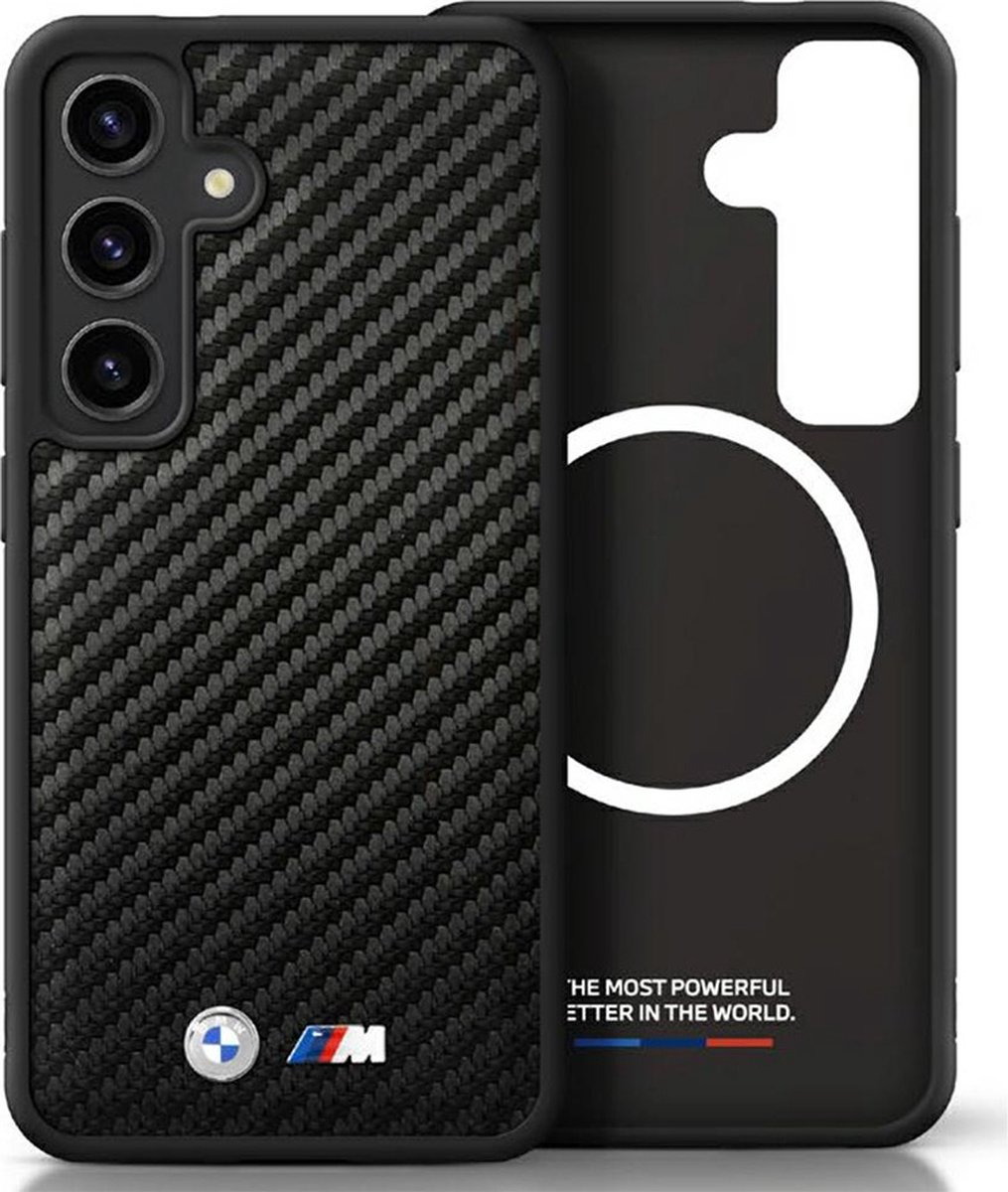 BMW Backcase hoesje geschikt voor Samsung Galaxy S25 - Effen Zwart - Leer