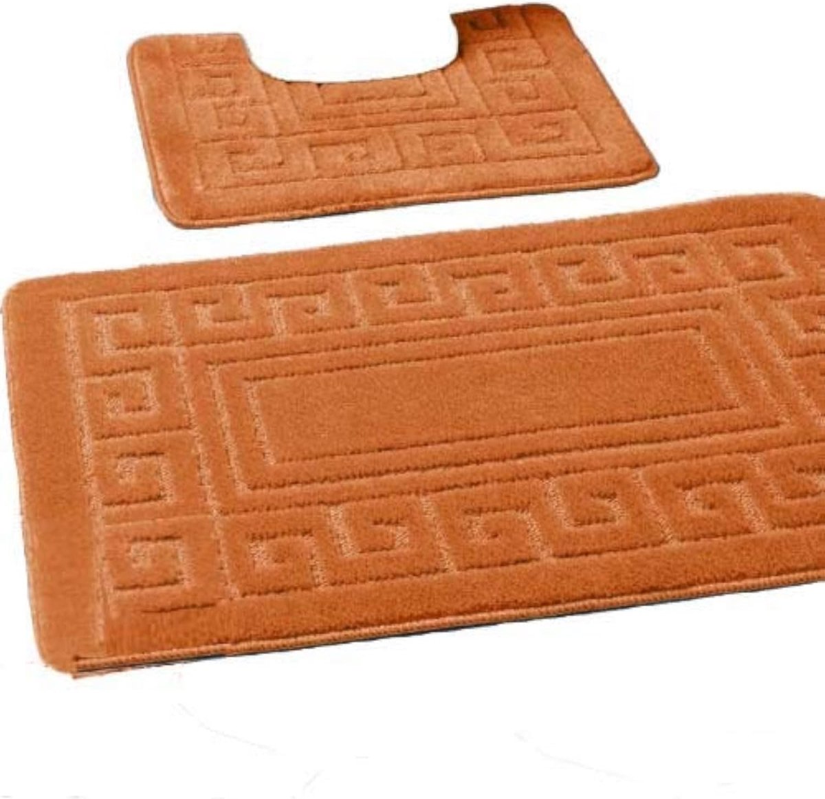 Anti-slip badmat in Griekse stijl - Set van 2 badmatten - Inclusief 1 badmat (50 × 80 cm) en 1 toiletmat (50 × 40 cm)