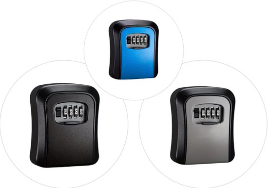 BASI Sleutelkluis met cijferslot, 3 mm dik roestvrij staal, 4-cijferige cijfercode individueel instelbaar, sleuteldepot voor binnen en buiten, weerbestendige sleutelkluis